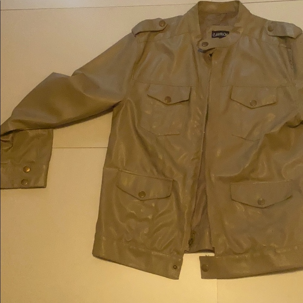 Sz L  tan leather jacket